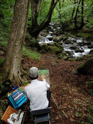 宮川渓谷を描くの写真
