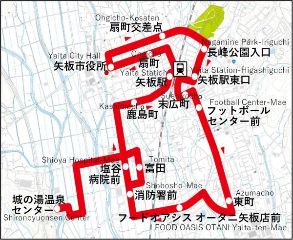 中央部循環路線の路線図