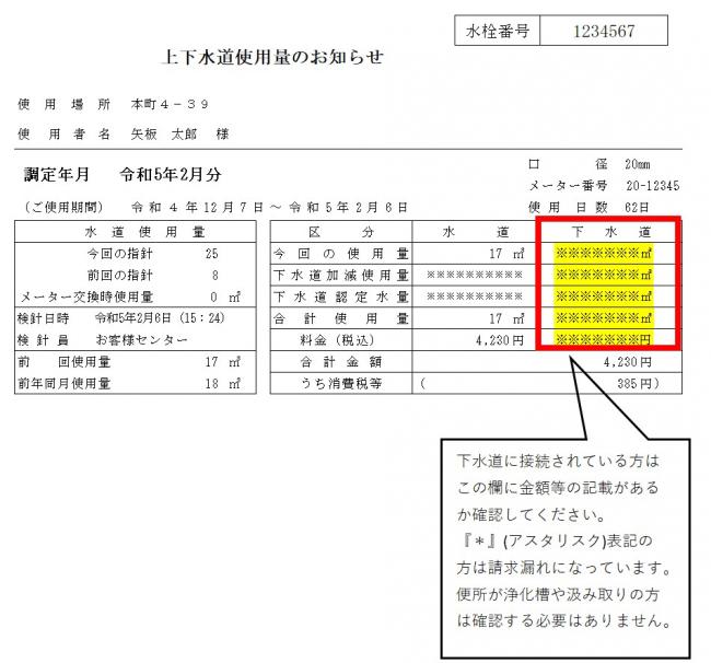 上下水道使用量のお知らせ