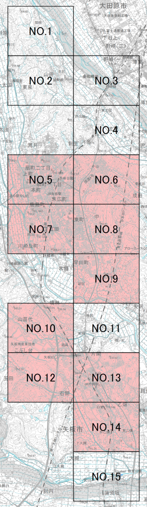 都市計画図2,500分の1の索引図
