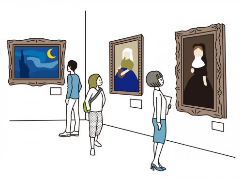 絵画展のイラスト