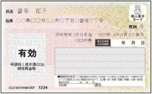 1歳未満のお子様の顔写真なしマイナンバーカード